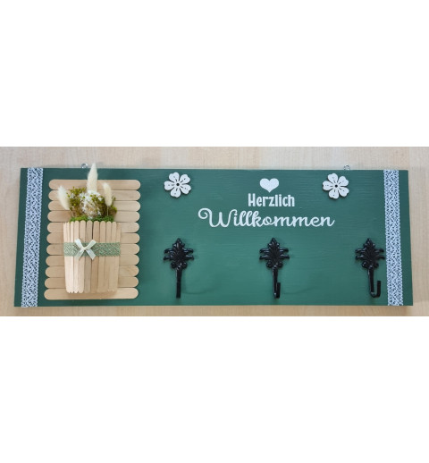 Holz Garderobe Salbeigrün