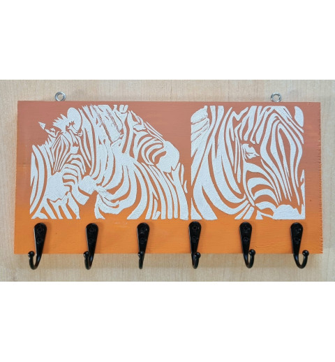 Schlüsselbrett Zebras orange