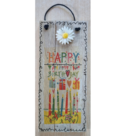 Mini Schild Happy Birthday/Kerzen