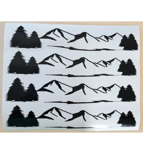 Vinyl Motiv Berge/Tannenbaum  schwarz