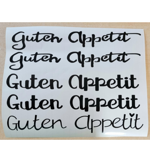 Vinyl Schrift Guten Appetit schwarz