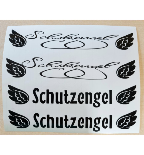 Vinyl Schrift Schutzengel 2 schwarz