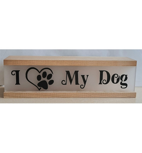 Led Lichterbalken "I Love my Dog"