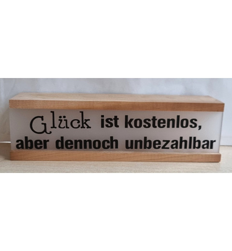 Led Lichterbalken "Glück ist kostenlos..."
