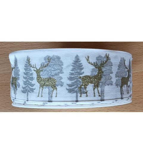 Deko Band Hirsch gold/Wald