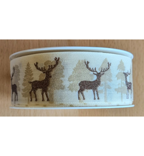Deko Band Hirsch braun/Wald
