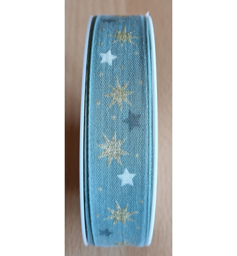 Deko Band Sterne mint/gold