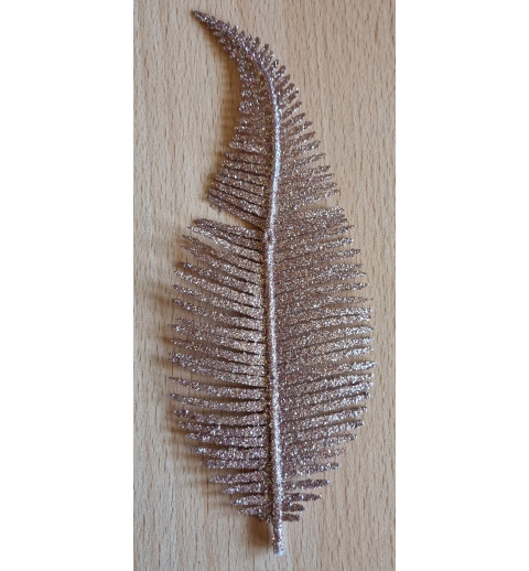 Deko Farnblatt altrosa/glitzer