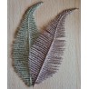 Deko Farnblatt champagner/glitzer