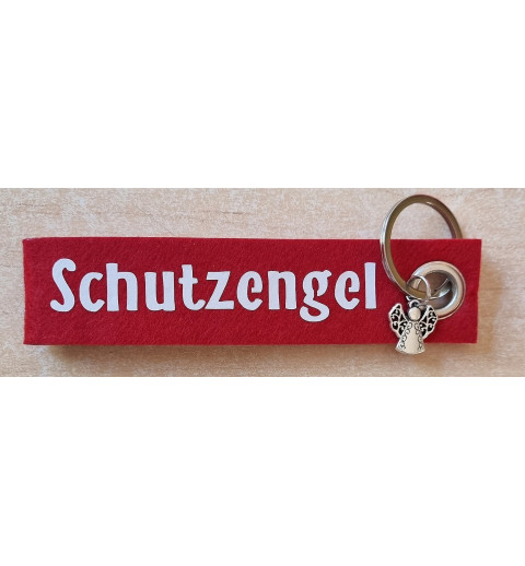Filz Schlüsselanhänger Schutzengel rot/weiss