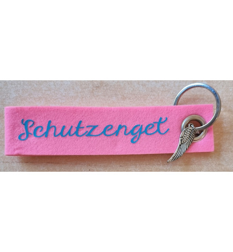 Filz Schlüsselanhänger Schutzengel rosa/hellblau