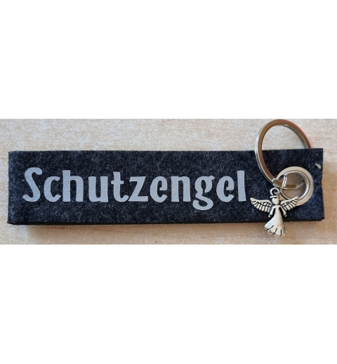 Filz Schlüsselanhänger Schutzengel anthrazit/silber