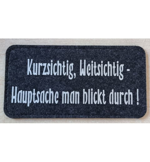 Filz Brillenetui Kurzsichtig anthrazit/silber