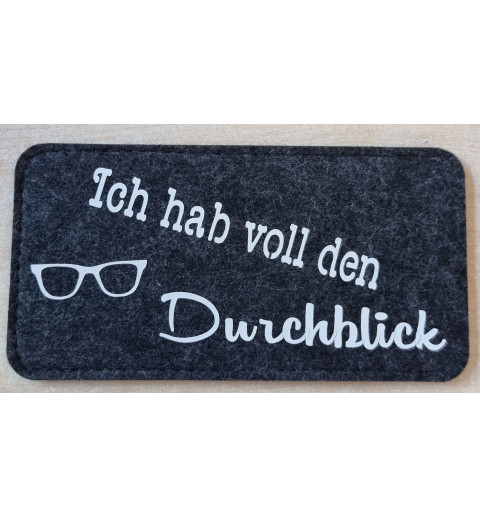 Filz Brillenetui Durchblick anthrazit/weiss