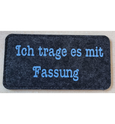 Filz Brillenetui Fassung anthrazit/hellblau