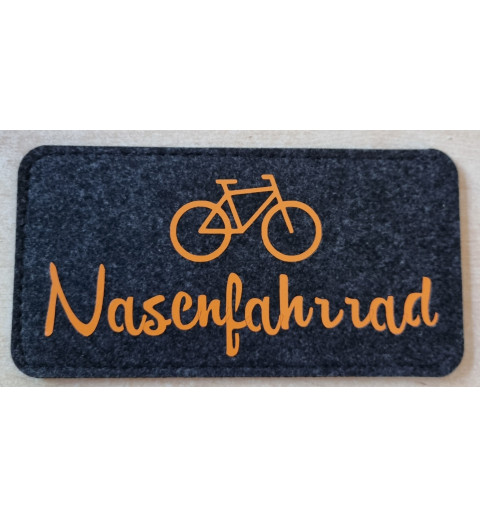 Filz Brillenetui Nasenfahrrad anthrazit/orange