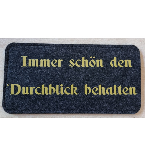 Filz Brillenetui Durchblick behalten anthrazit/gold