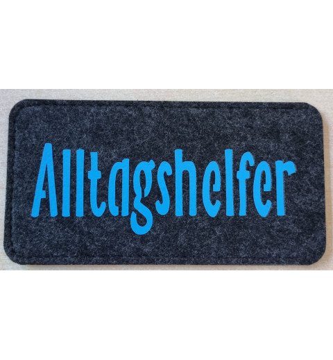 Filz Brillenetui Altagshelfer anthrazit/türkis