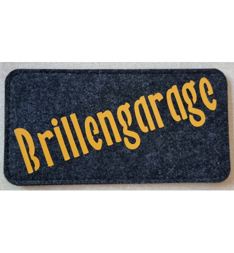 Filz Brillenetui Brillengarage anthrazit/hellorange