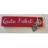 Filz Schlüsselanhänger Gute Fahrt rot/silber
