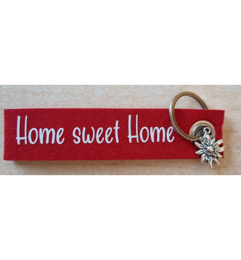 Filz Schlüsselanhänger HomesweetHome rot/weiß