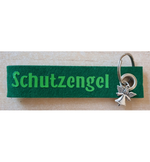 Filz Schlüsselanhänger Schutzengel grün/hellgrün