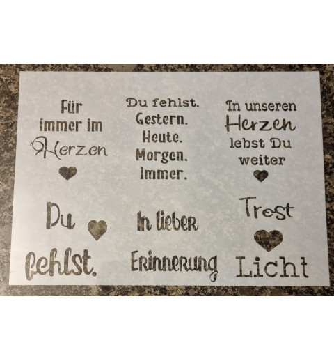 Schablone "Für immer im Herzen