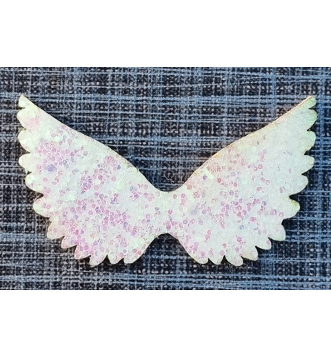 Flügel Filz/Glitzer weiss/irisierend