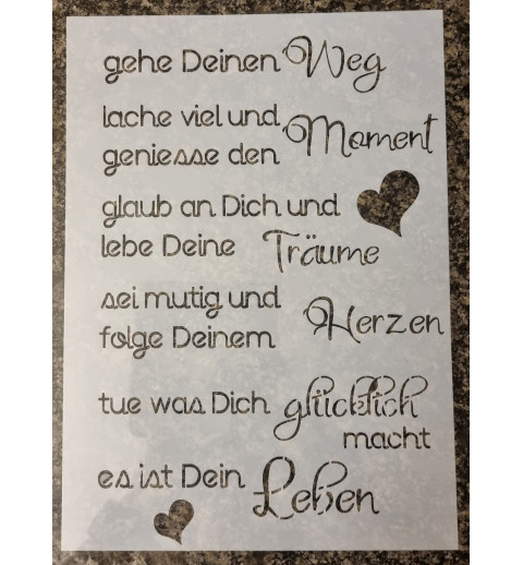 Schablone " Gehe Deinen Weg..."
