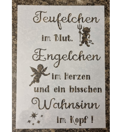 Schablone " Teufelchen im Blut..."