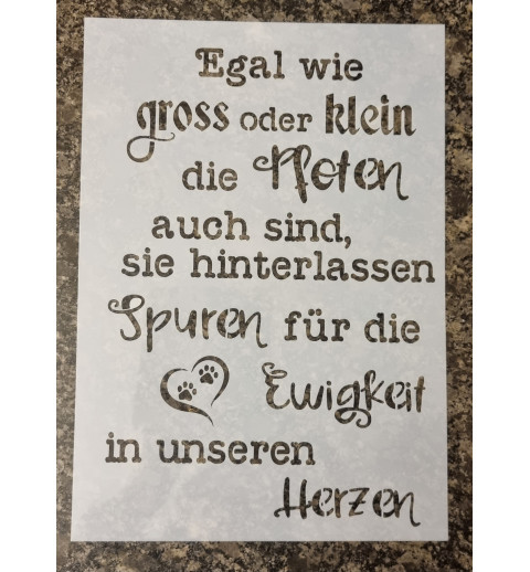 Schablone " Egal wie gross oder klein..."
