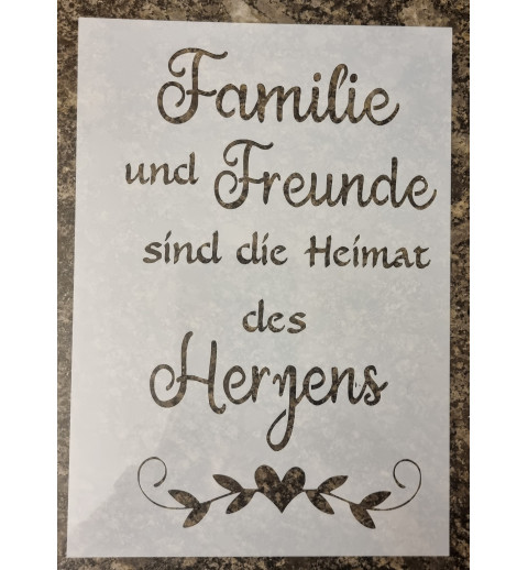 Schablone " Familie und Freunde..."