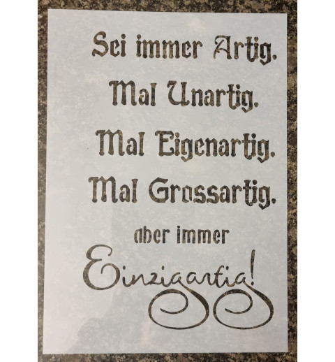 Schablone " Sei immer Artig..."