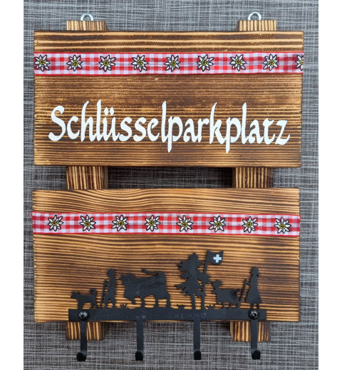 Schlüsselparkplatz geflammt  rot