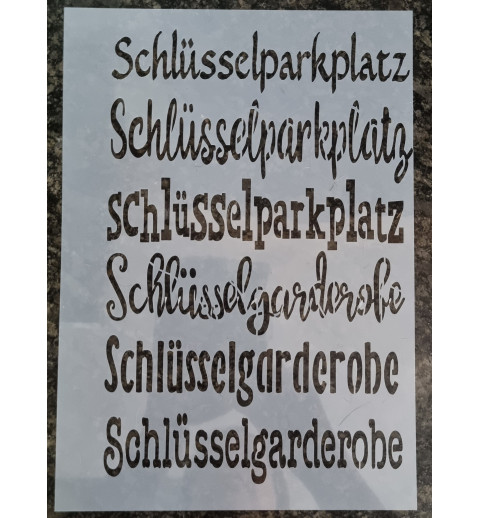 Schablone Schlüsselparkplatz/Schlüsselgarderobe