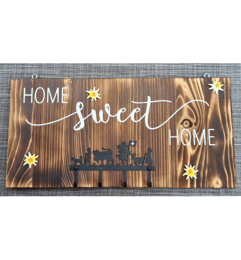 Schlüsselbrett "Home sweet Home" geflammt