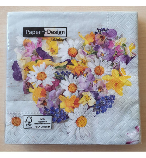 Servietten Blumenherz