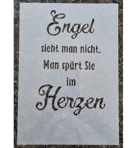Schablone  " Engel sieht man nicht..."