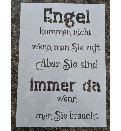 Schablone  " Engel kommen nicht..."