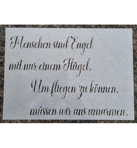 Schablone  " Menschen sind Engel ..."