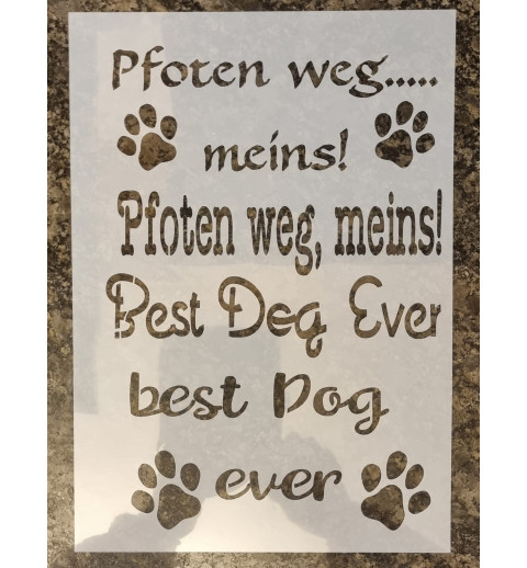 Schablone  " Pfoten weg, meins "