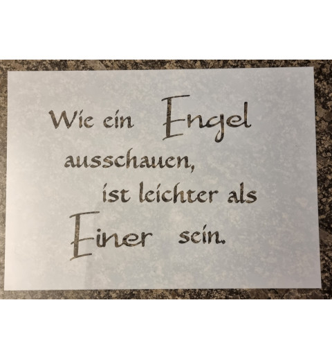 Schablone  " Wie ein Engel ausschauen..."