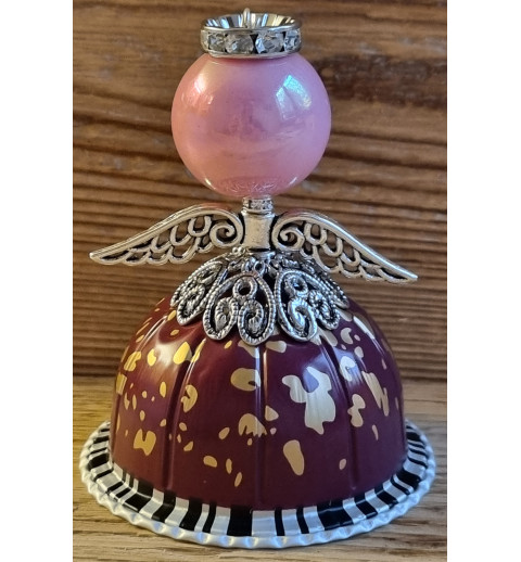 Engel aus Vertuo Kaffeekapseln weinrot/gold/rosa