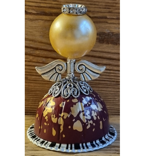 Engel aus Vertuo Kaffeekapseln weinrot/gold