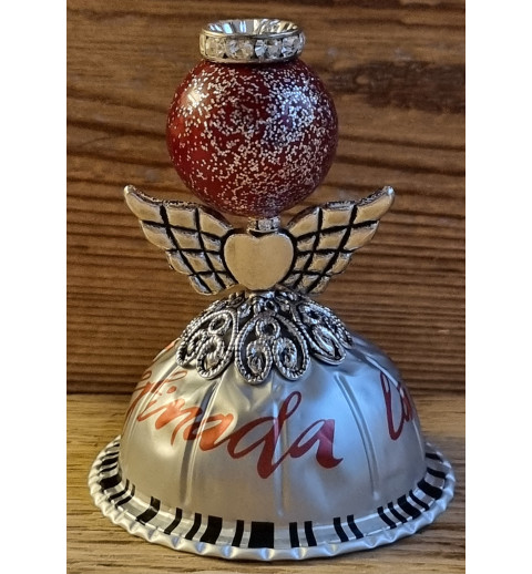 Engel aus Vertuo Kaffeekapseln rot/silber