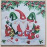 Serviette  " Drei Weihnachtsmänner "