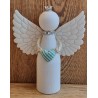 Holz Engel weiss/mint Herz