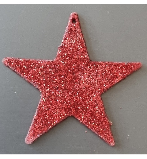 Glitzer Stern Kunststoff rot