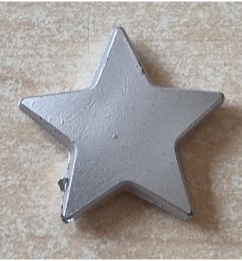 Kunststoff Stern mit Loch silber matt