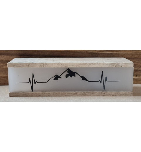 Led Lichterbalken "Berge/Herzschlag" Eiche